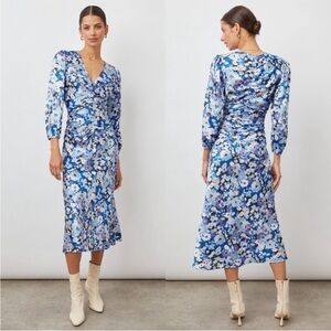 NWT Rails Salem Ruched Midi Dress in Zinnia Floral size small